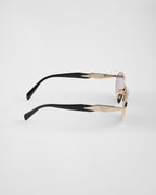Prada Women Round Frame Matte Gold Sunglasses