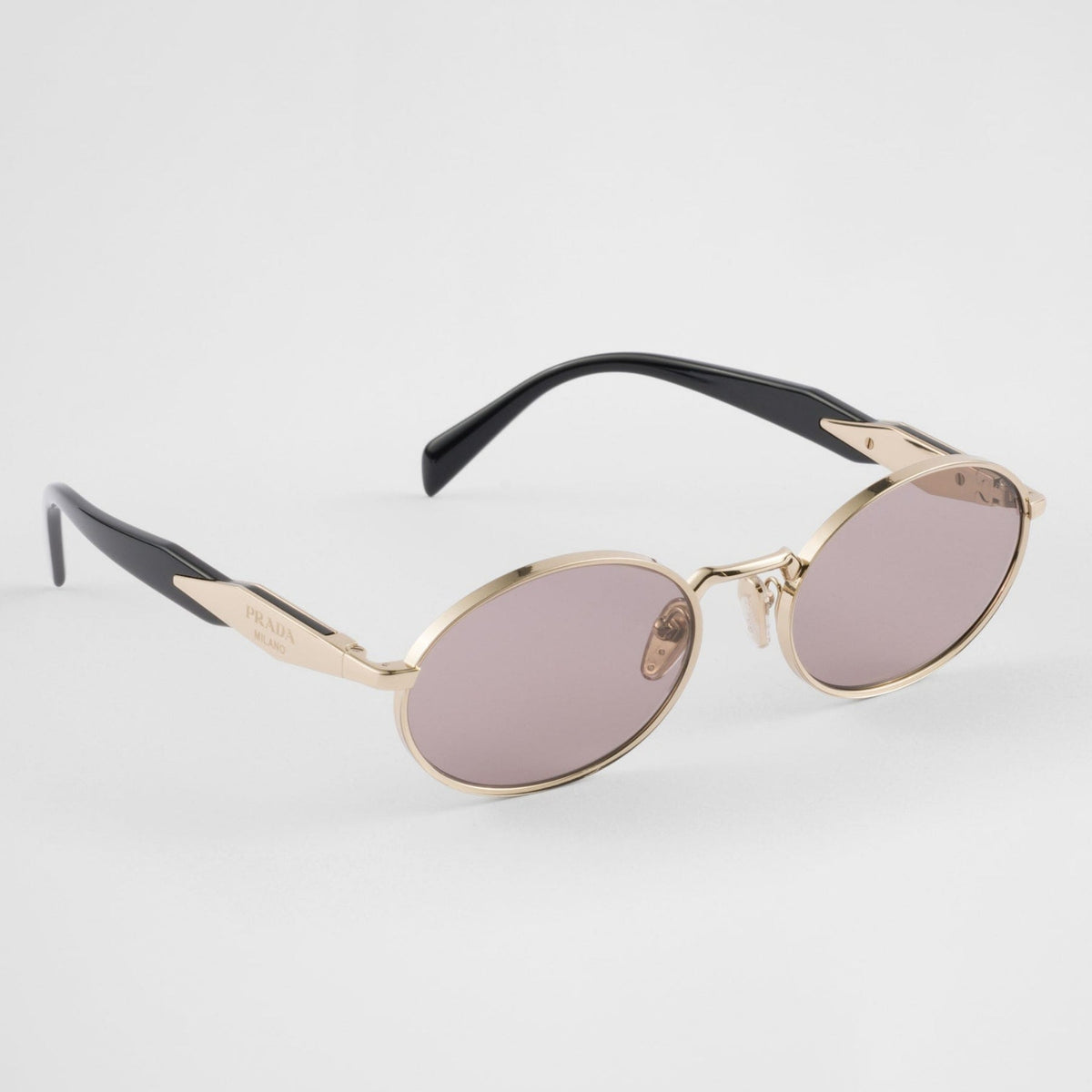 Prada Women Round Frame Matte Gold Sunglasses