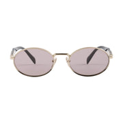Prada Women Round Frame Matte Gold Sunglasses