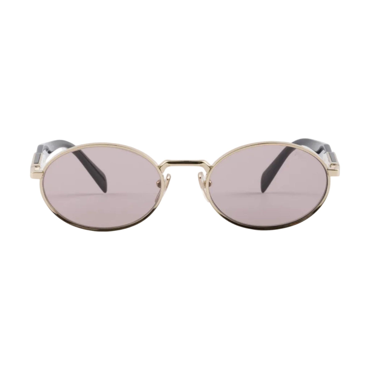 Prada Women Round Frame Matte Gold Sunglasses