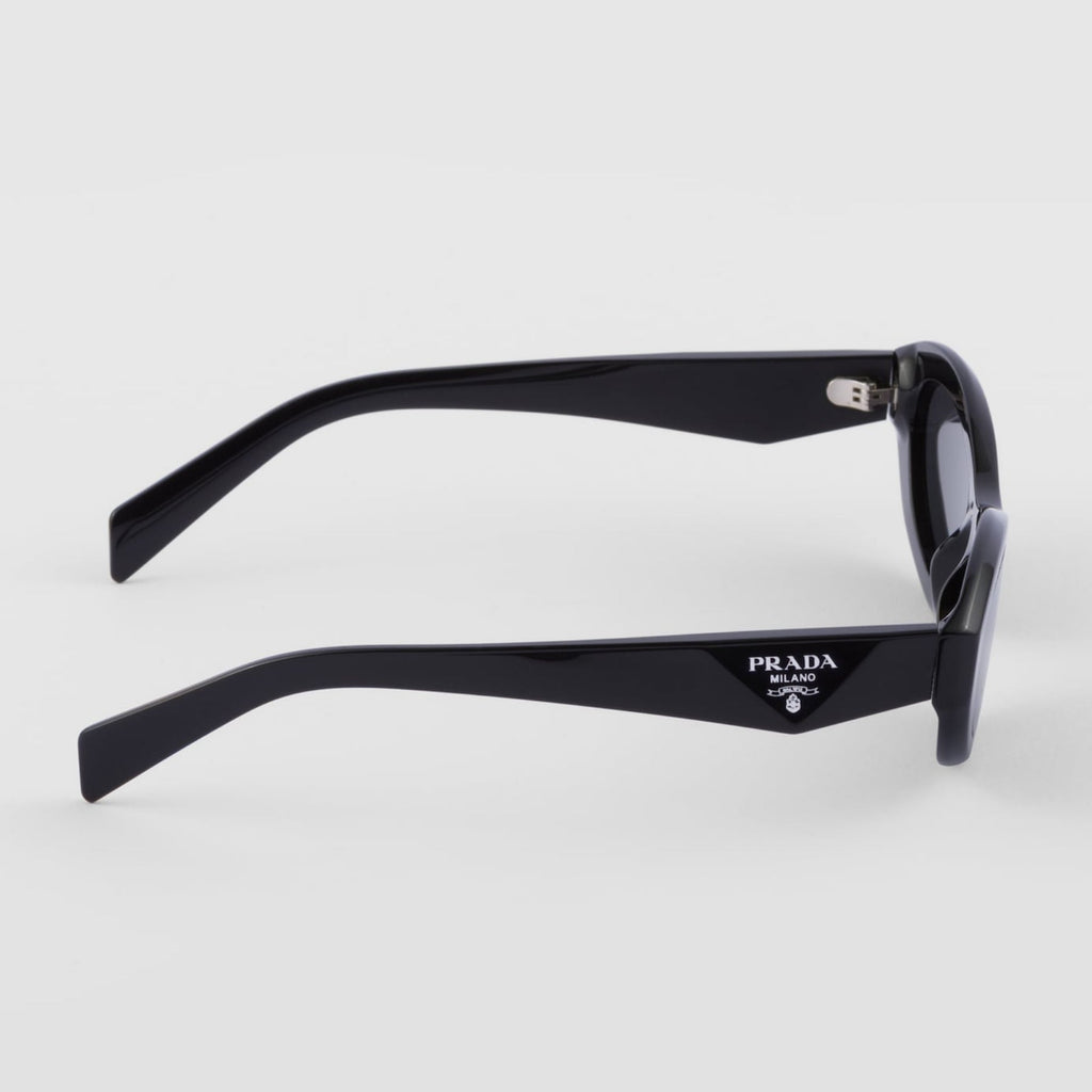 Prada Women Oval Frame Lava Black Sunglasses