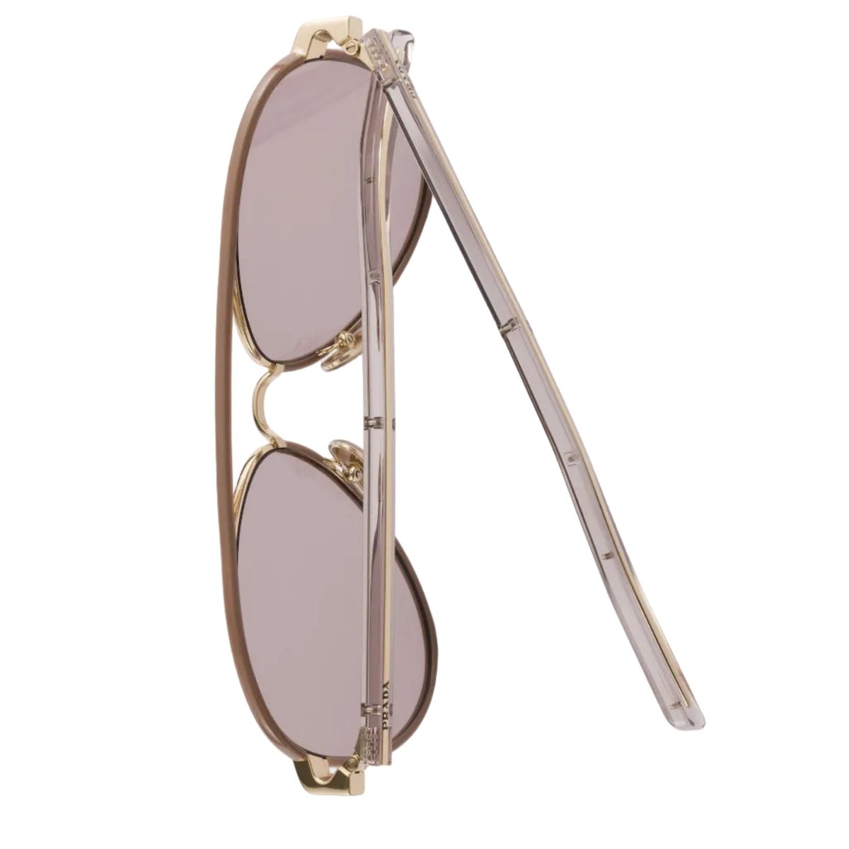 Prada Women Pilot Frame Pale Gold Sunglasses
