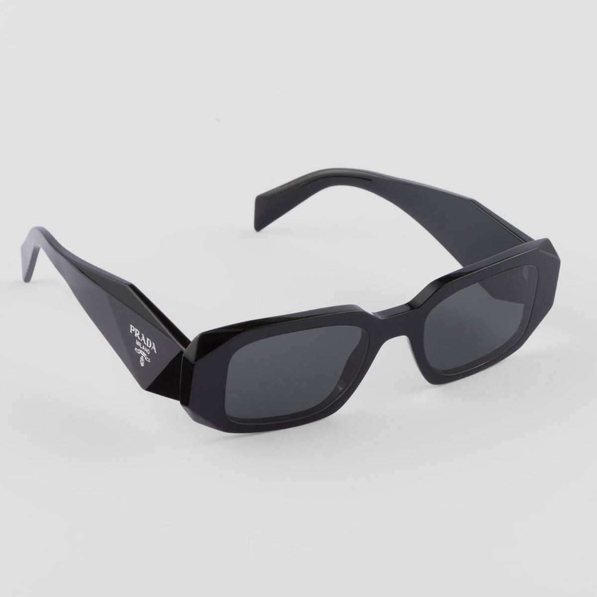 Prada Women Geometric Frame Rustic Black Sunglasses