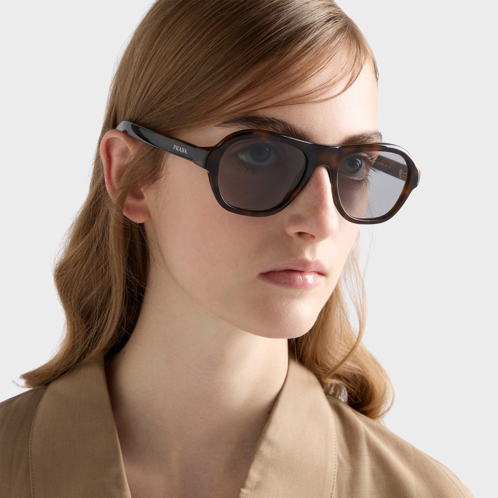 Prada Women Pilot Frame Mocha Brown Sunglasses