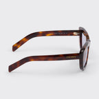 Prada Women Rectangular Frame Mocha Brown Sunglasses
