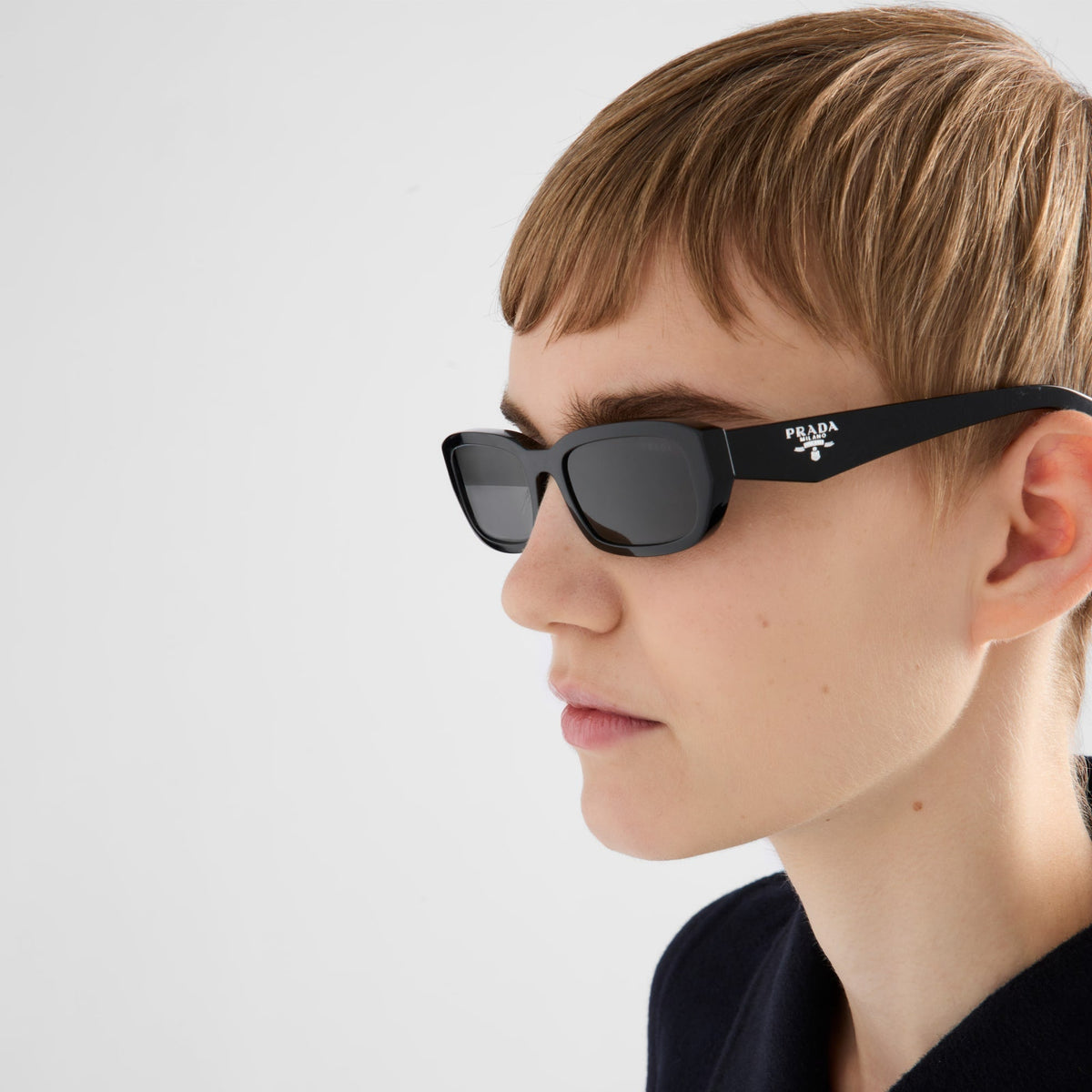 Prada Women Geometric Frame Shadow Gray Sunglasses