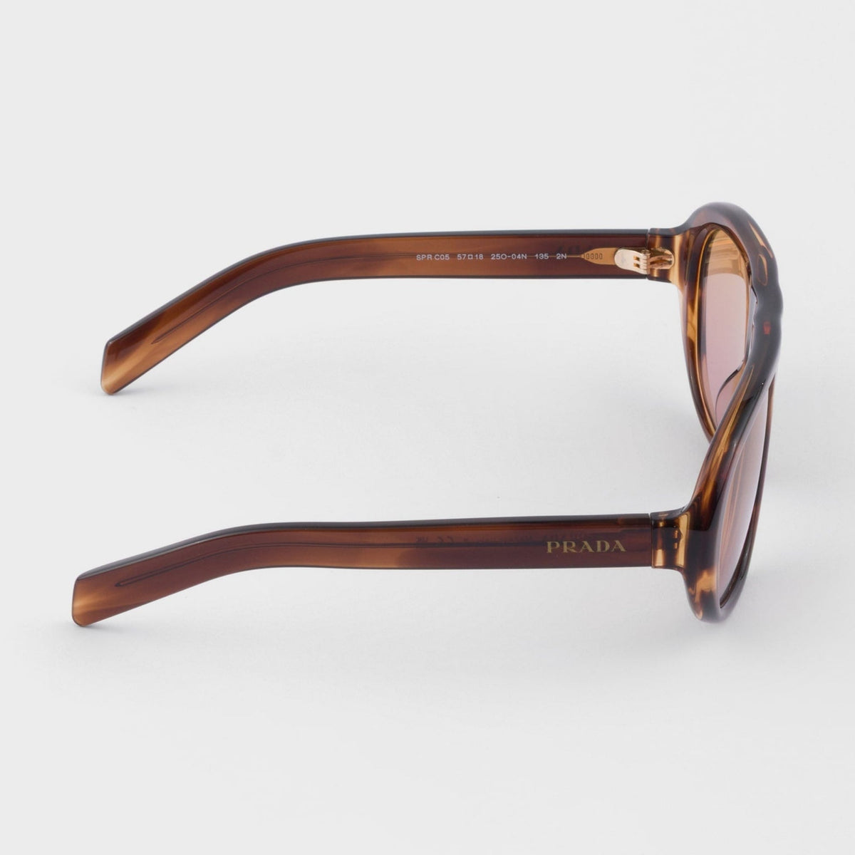 Prada Women Pilot Frame Leather Brown Sunglasses