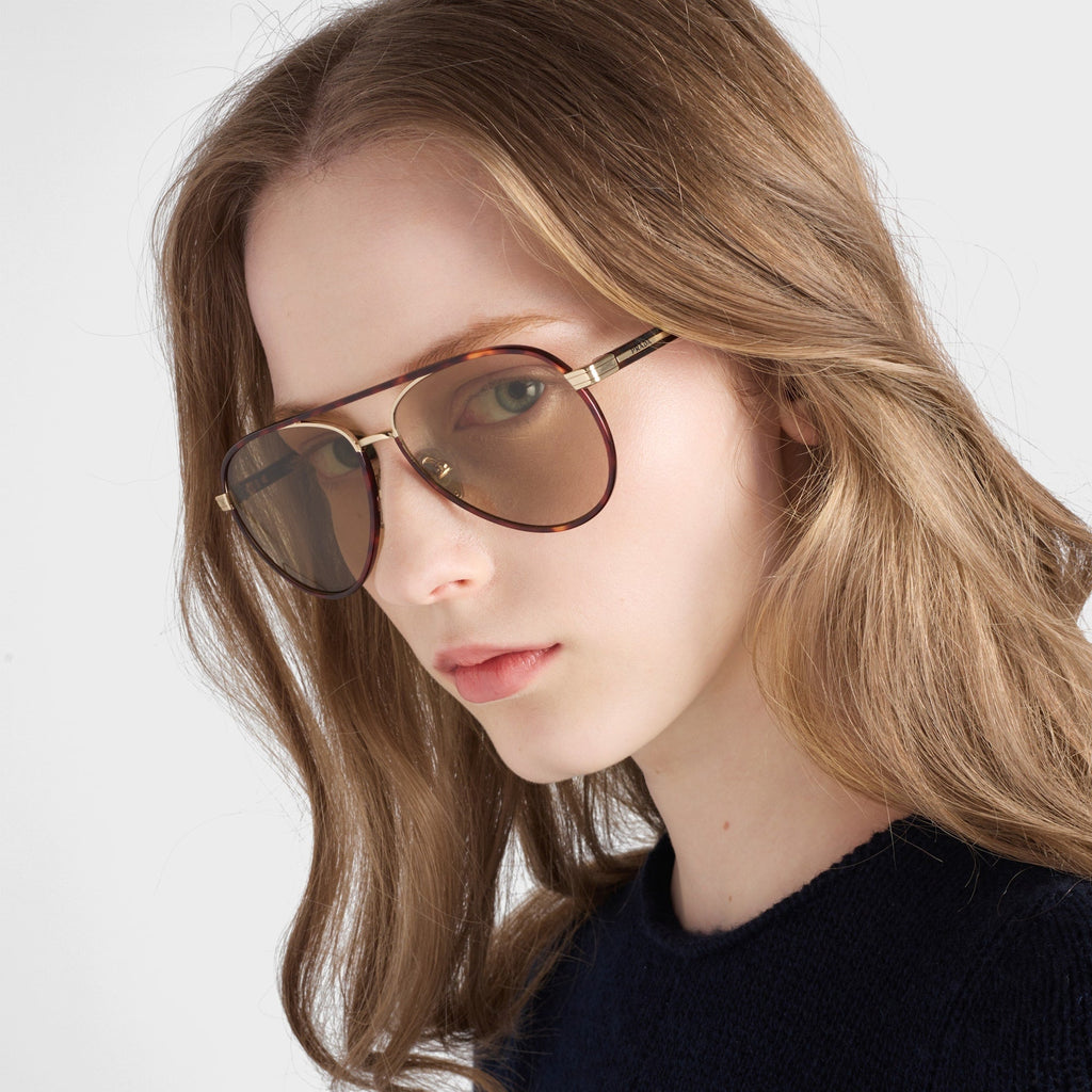 Prada Women Pilot Frame Briarwood Tortoiseshell Sunglasses