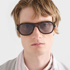Prada Men Pilot Frame Juniper Tortoiseshell Sunglasses