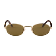 Prada Women Round Frame Honey Gold Sunglasses
