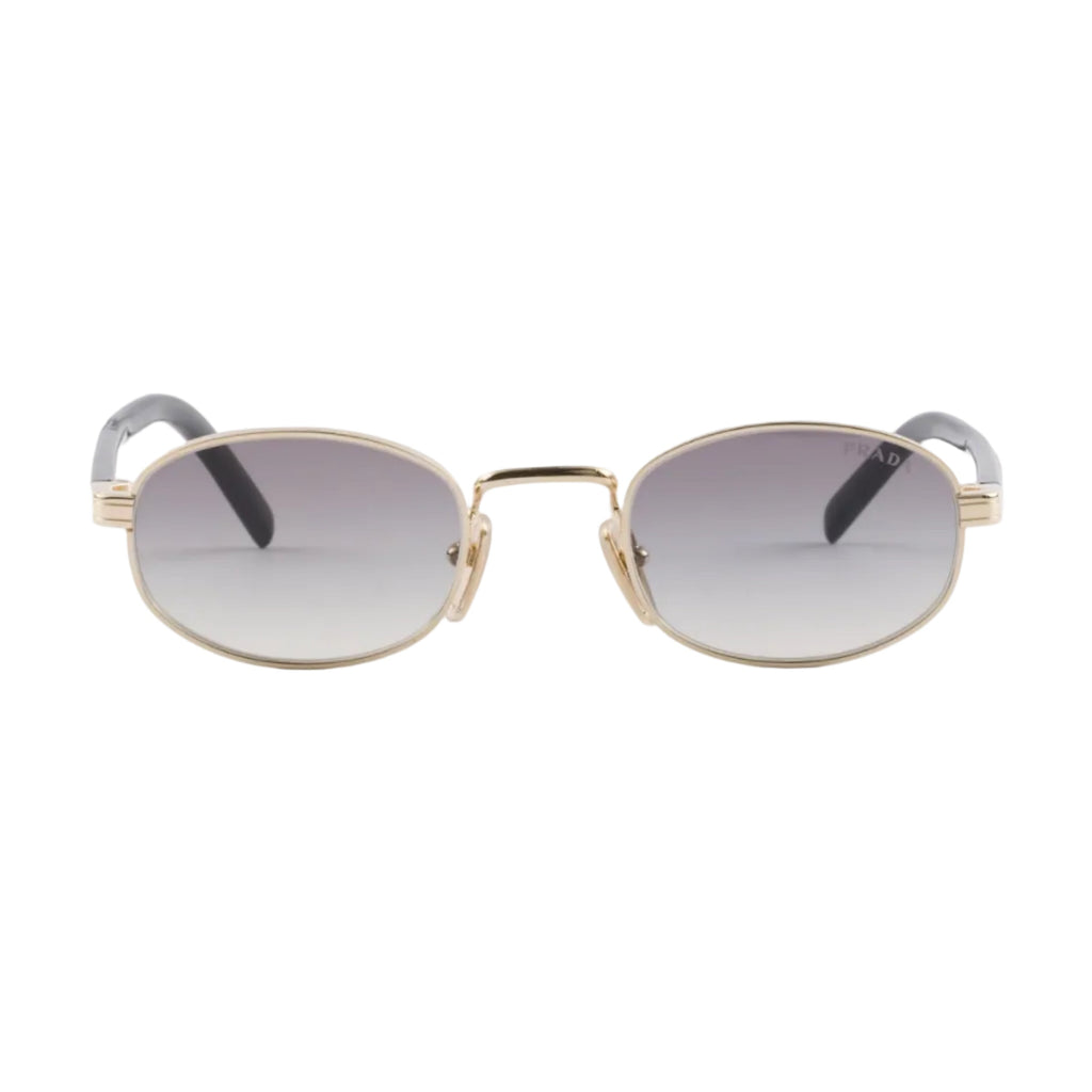 Prada Women Round Frame Pale Gold Sunglasses