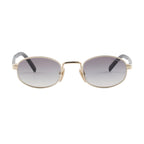 Prada Women Round Frame Pale Gold Sunglasses