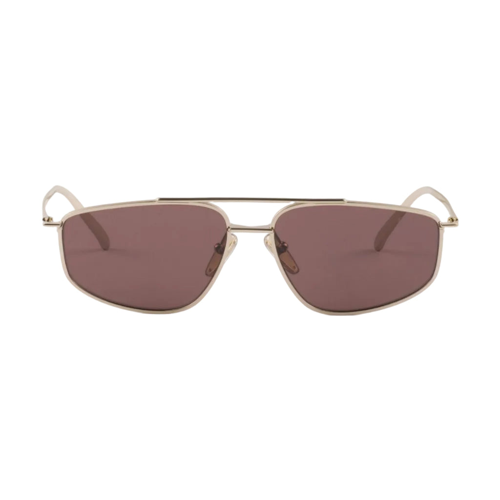 Prada Women Rectangle Frame Pale Gold Sunglasses