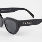 Prada Women Cat-Eye Frame Lava Black Sunglasses