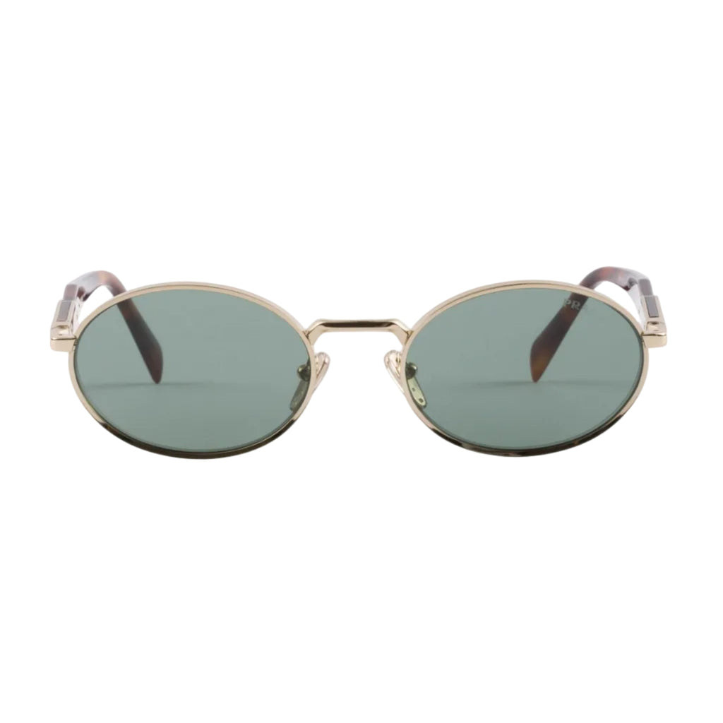 Prada Women Round Frame Soft Gold Sunglasses