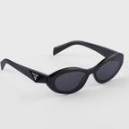 Prada Women Oval Frame Lava Black Sunglasses
