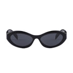 Prada Women Oval Frame Lava Black Sunglasses