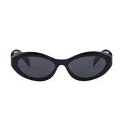 Prada Women Oval Frame Lava Black Sunglasses