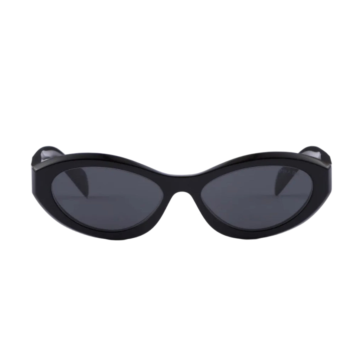 Prada Women Oval Frame Lava Black Sunglasses