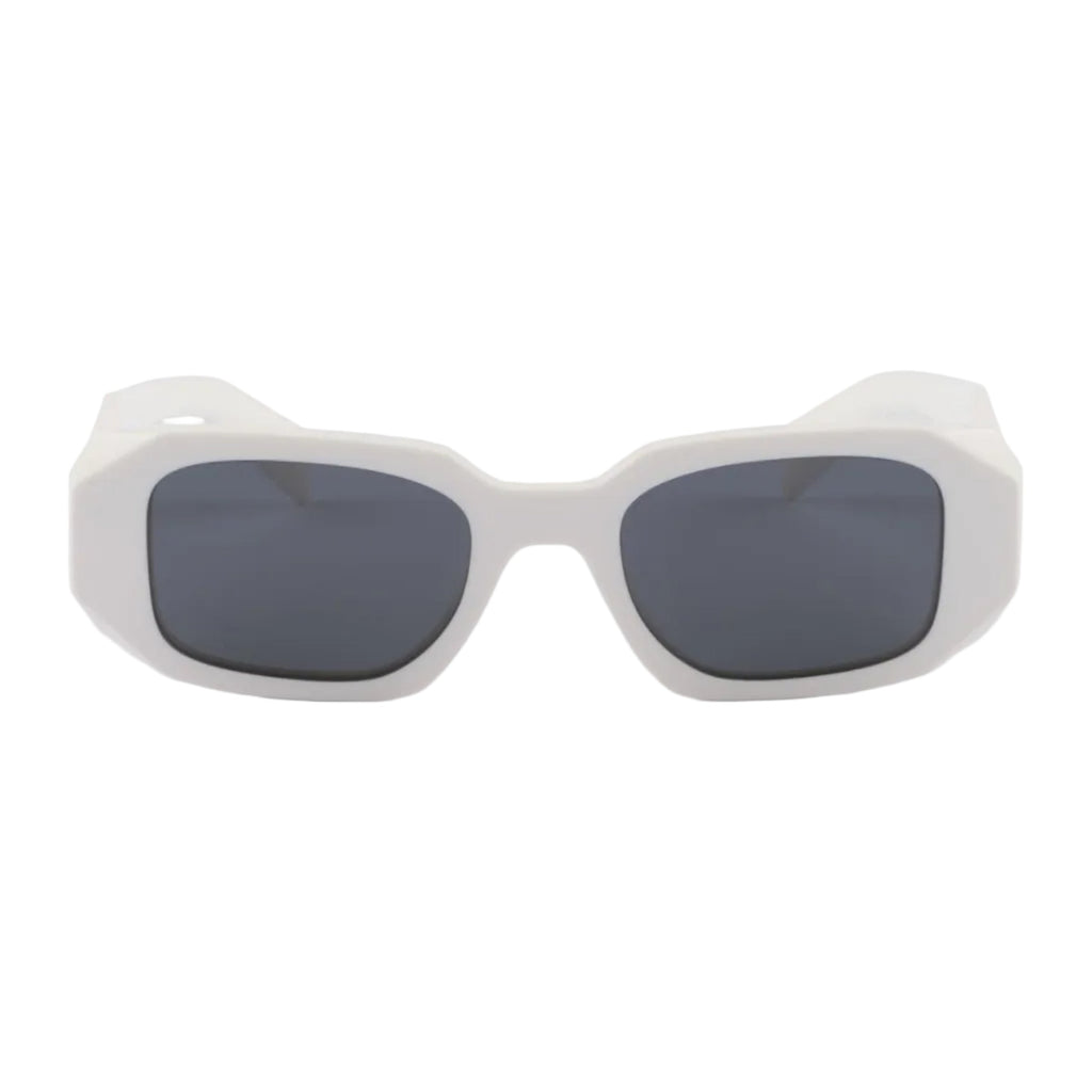 Prada Women Geometric Frame White Sunglasses