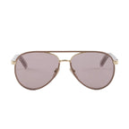 Prada Women Pilot Frame Pale Gold Sunglasses