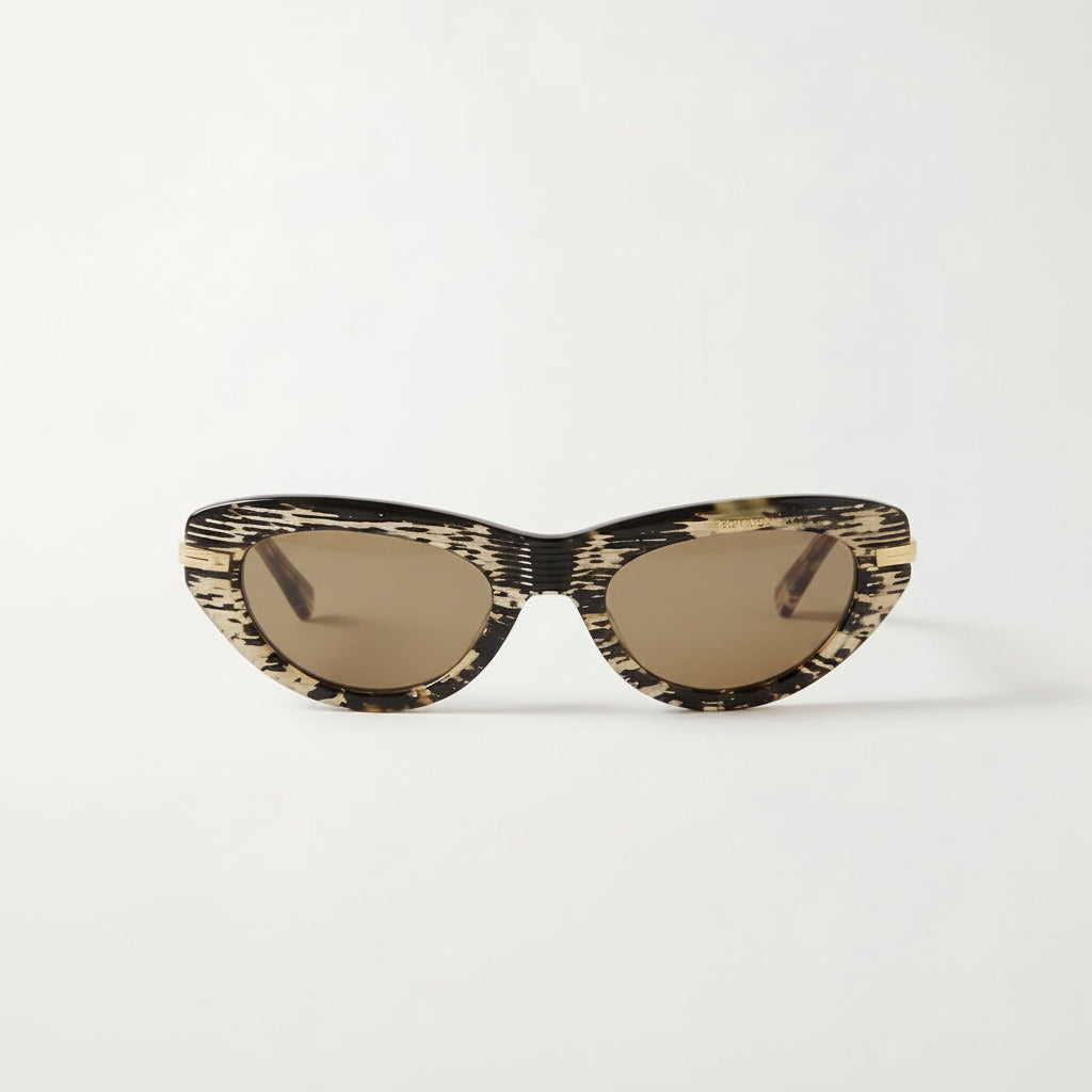  Chanel Women Oval Gold-Tone Tortoiseshell Sunglasses 