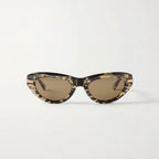  Chanel Women Oval Gold-Tone Tortoiseshell Sunglasses 
