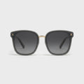 Chanel Women Classic Square Acetate Polarized Rhinestone Chanel Logo Grey Sunglasses
