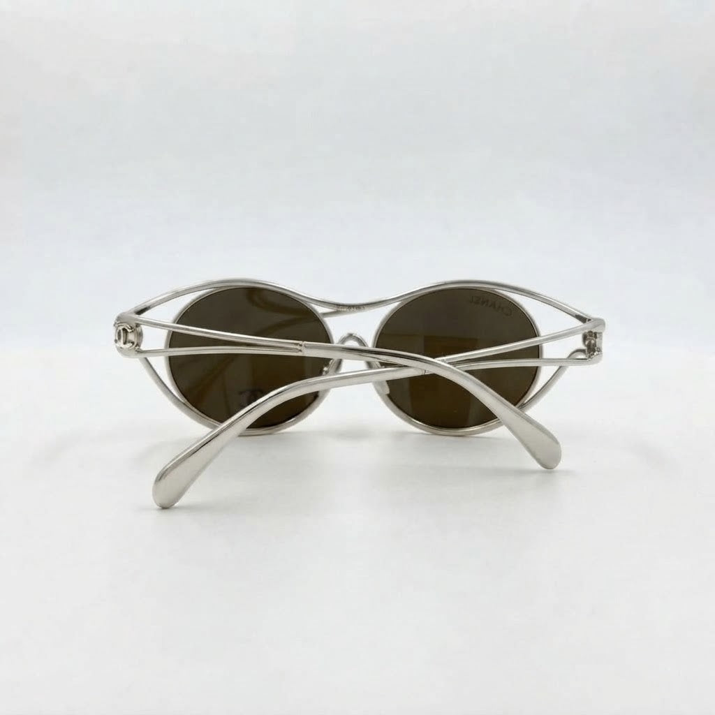 Chanel Women Oval Metal Optical Gold Sunglasses