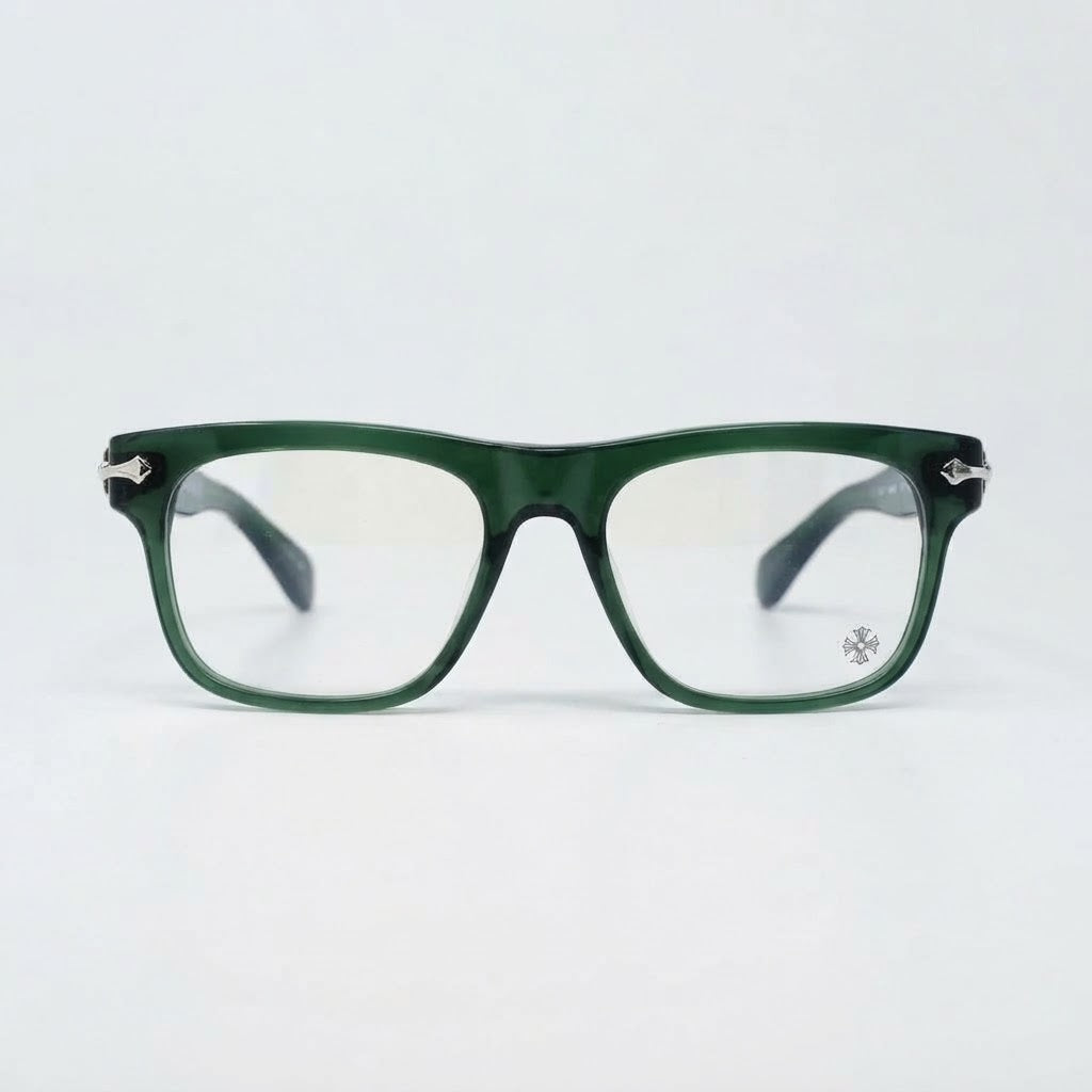 Chrome Hearts Sliding Sterling Silver Green,Transparent Glasses