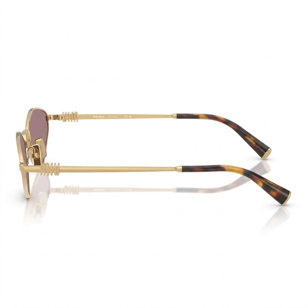 Miu Miu Women Gold / Light Purple-Brown Sunglasses