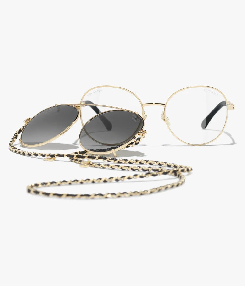 Chanel Women Pilot Calfskin Grey Sunglasses