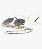 Chanel Women Pilot Calfskin Grey Sunglasses