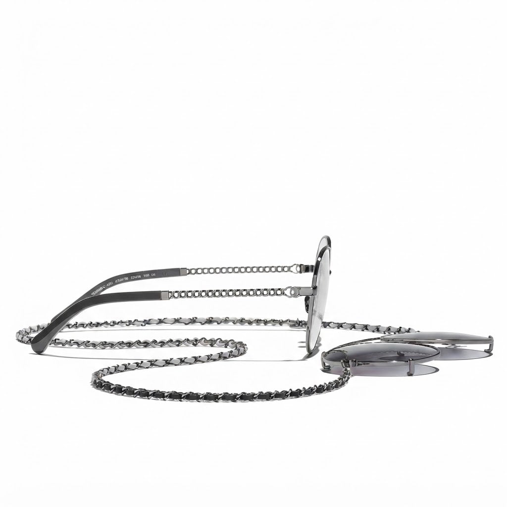 Chanel Pilot Calfskin Grey Gradient Sunglasses