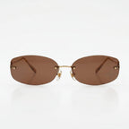 Louis Vuitton Women Crystal Oval Brown Sunglasses
