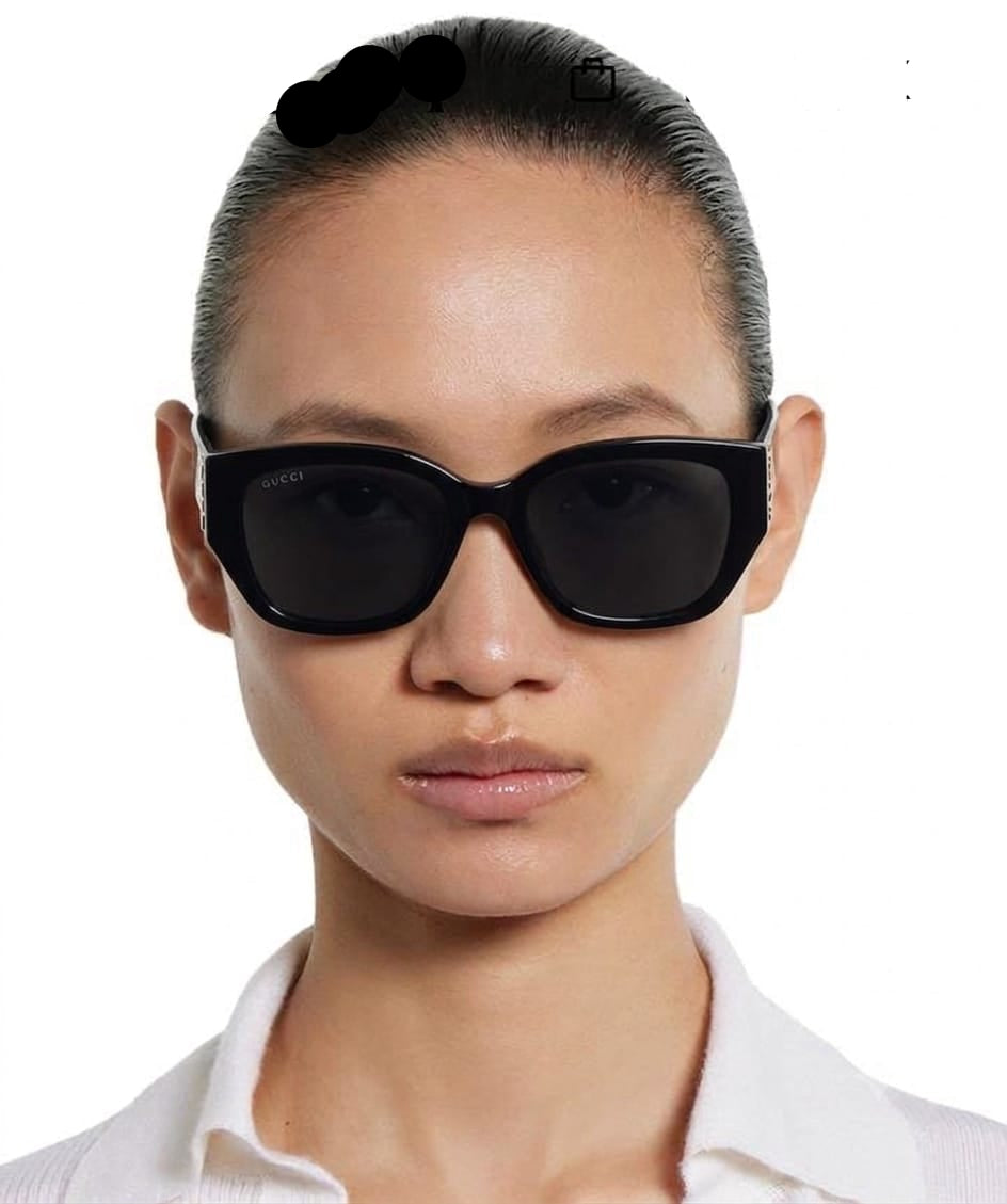 Gucci Women Round Black Sunglasses