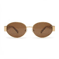 Chanel Women Oval Frame Brown Sunglasses