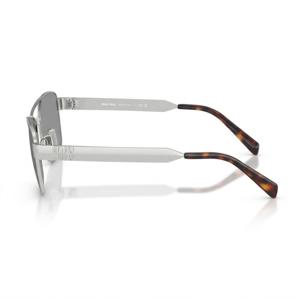 Miu Miu Women / Unisex Double-Bridge Silver / Grey Sunglasses