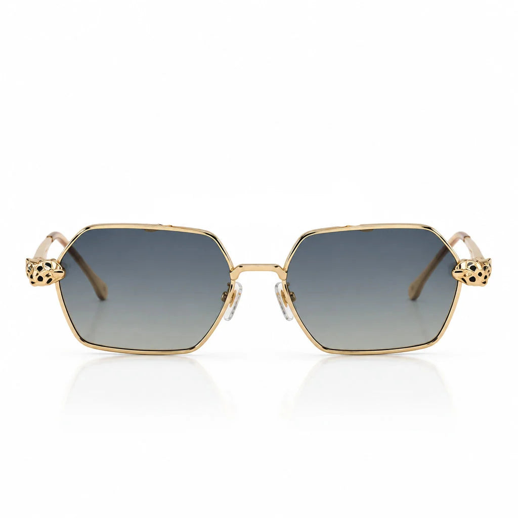 Cartier Panthère de C Women Hexagonal Blue-Yellow Gradient Sunglasses