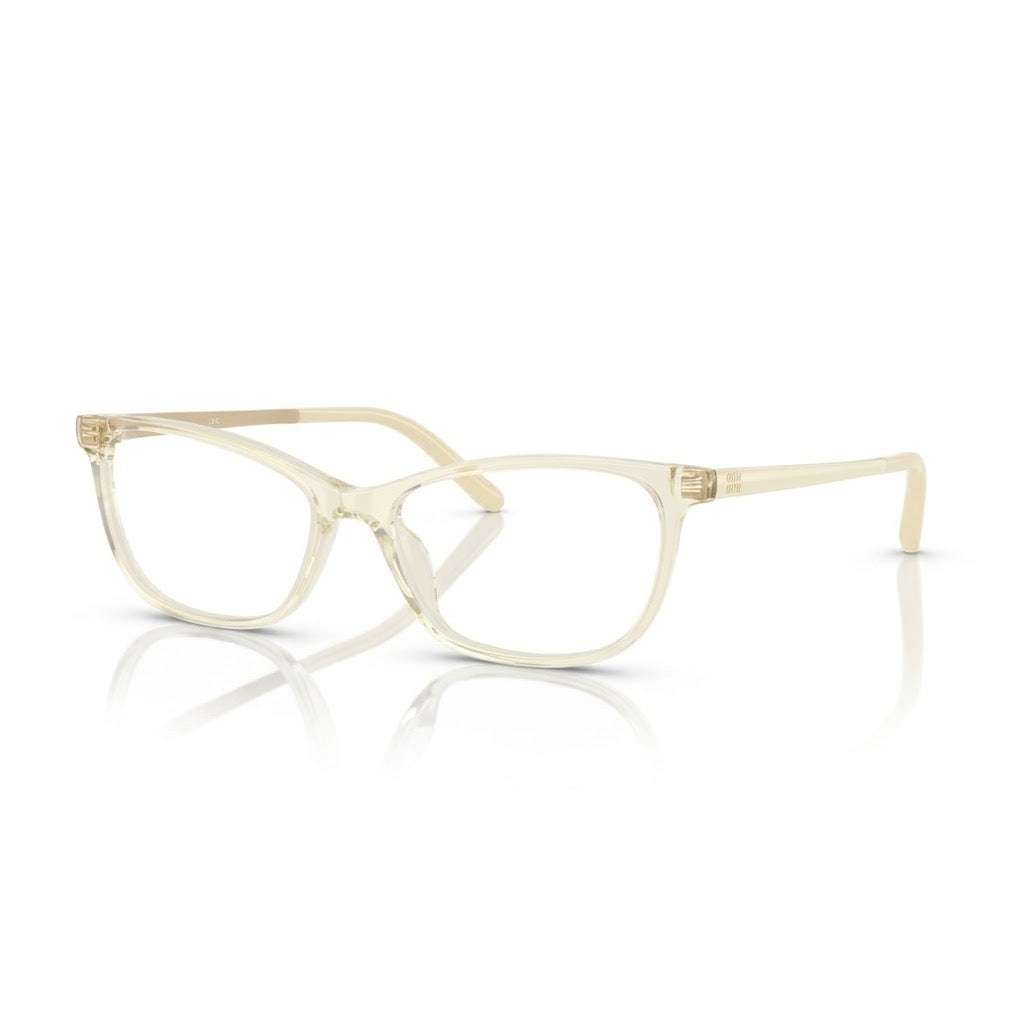 Miu Miu Women Transparent Yellow / Pale Gold Optical Glasses