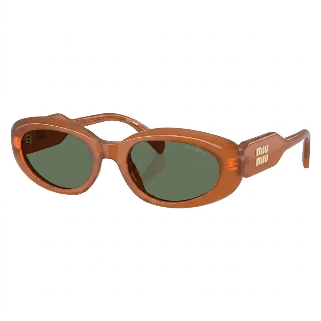 Miu Miu Women Oval Carnelian Opal / Green Sunglasses