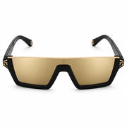 Philipp Plein Men Shelter SPP006M 700G Black / Gold Mirror Sunglasses