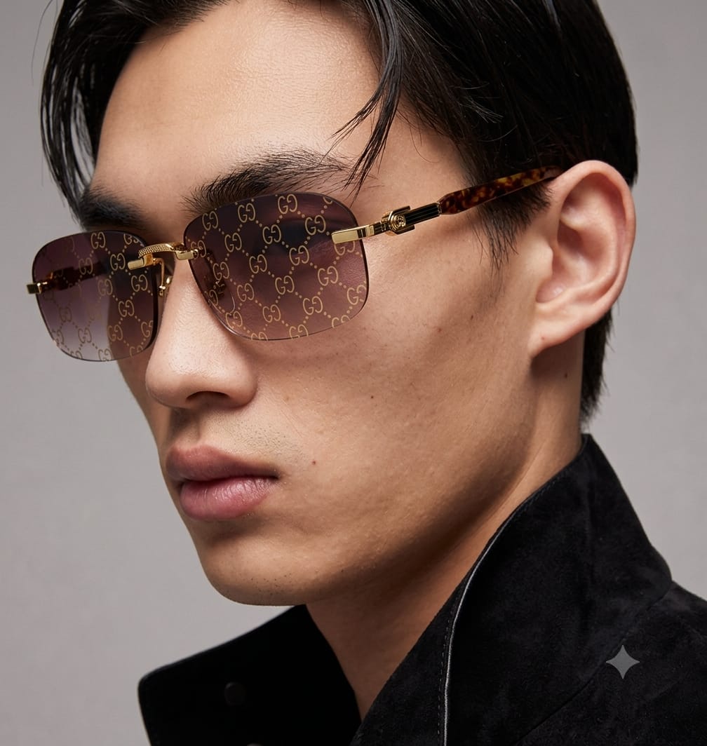 Gucci Men Promo Brown Gradient With Pattern Sunglasses