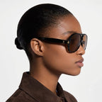 Louis Vuitton Women Aura Flower Square Pilot Sunglasses