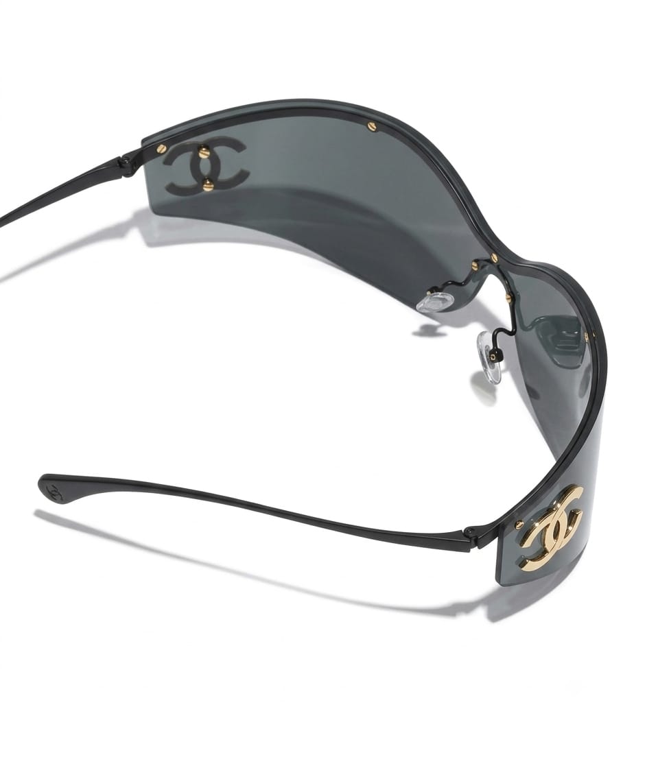 Chanel Women Shield Black Sunglasses