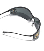 Chanel Women Shield Black Sunglasses