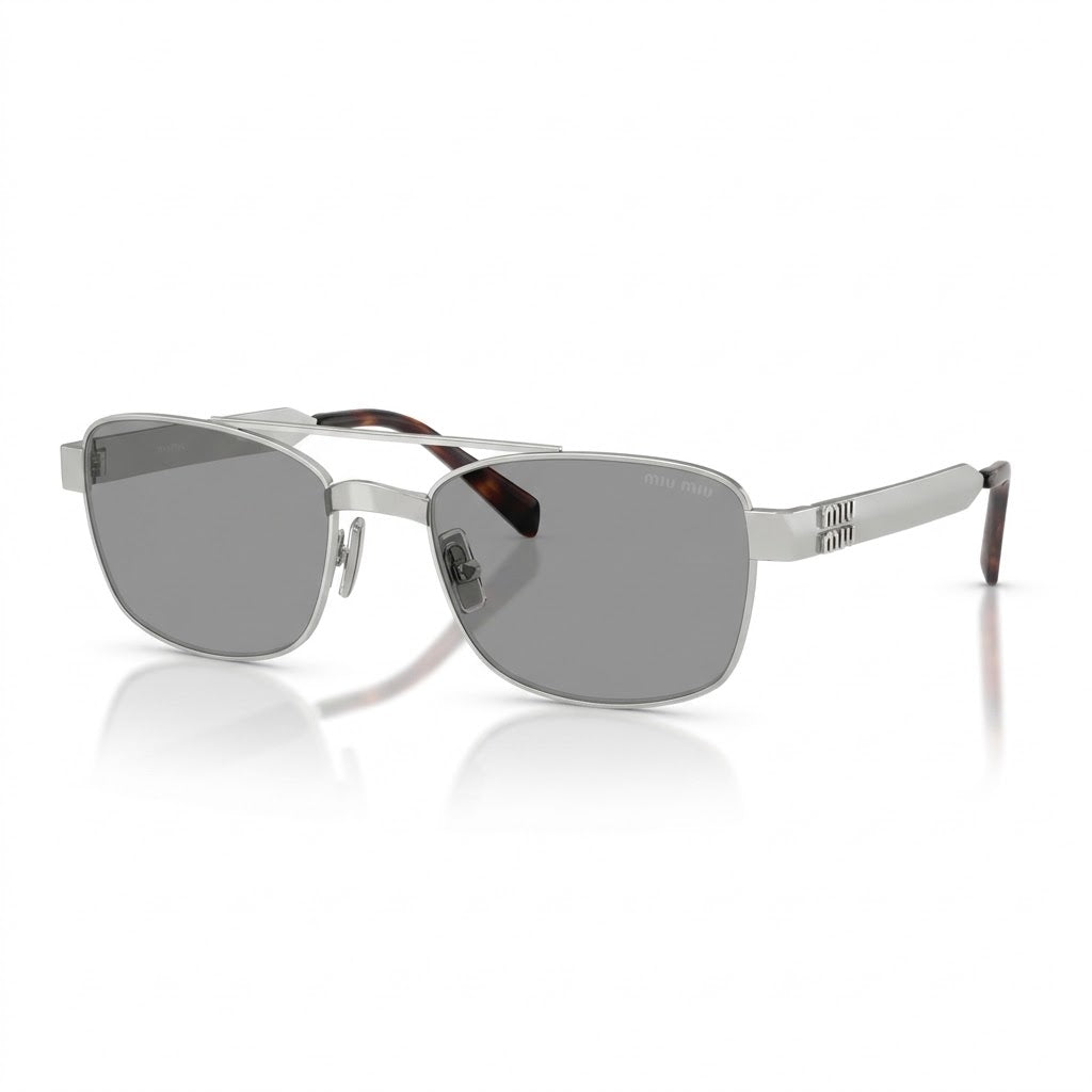 Miu Miu Women / Unisex Double-Bridge Silver / Grey Sunglasses