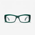 Chanel Unisex Rectangle Green Eyeglasses