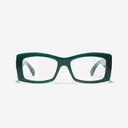 Chanel Unisex Rectangle Green Eyeglasses