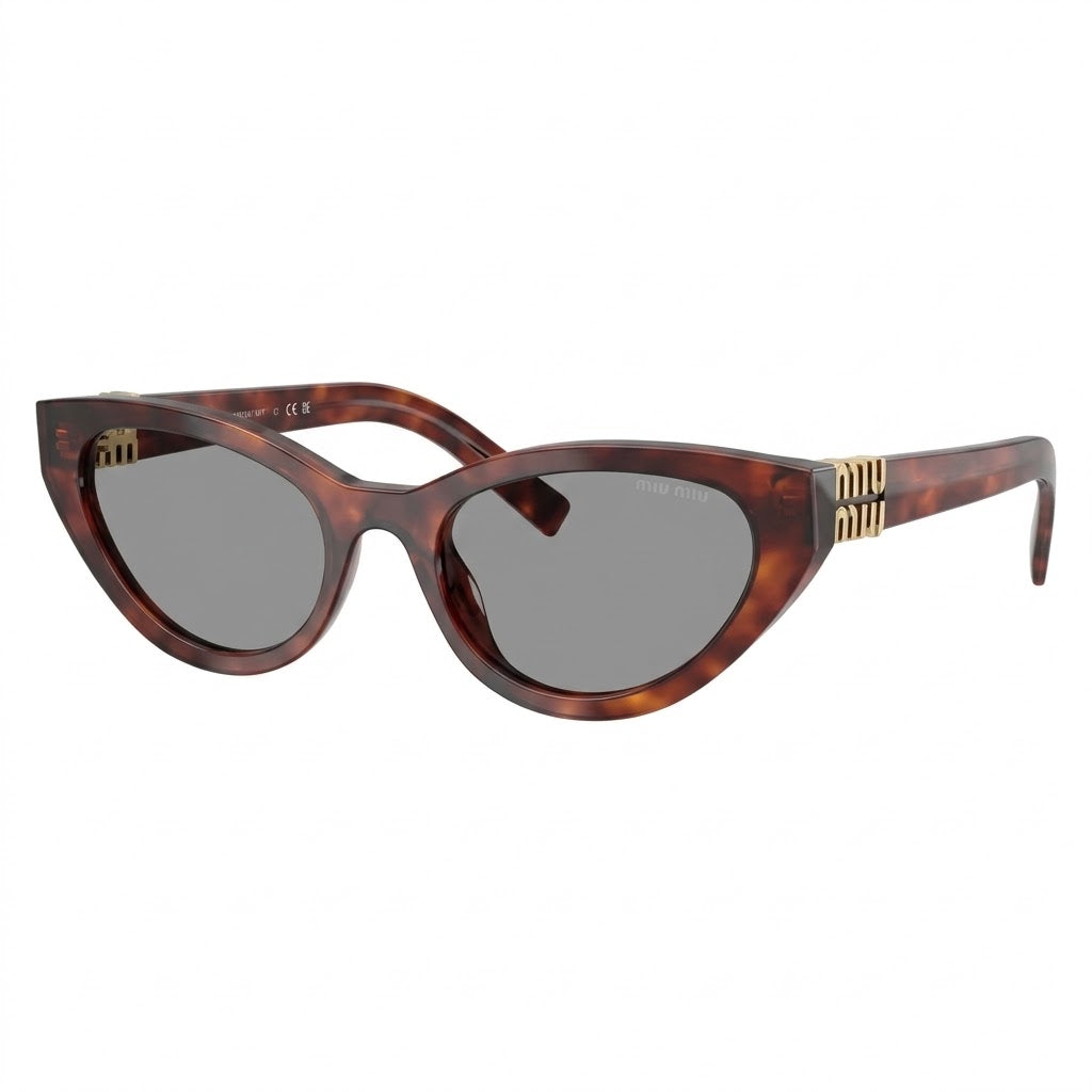 Miu Miu Women MU A04S Cat-Eye Havana Mahogany / Grey Sunglasses